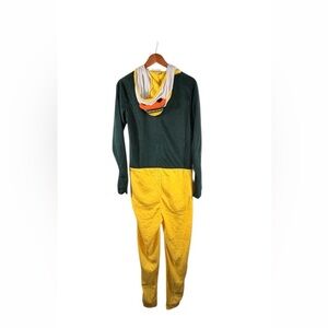 Sideline Apparel Oregon Ducks Hooded Fleece Onesie Green Yellow Size Small